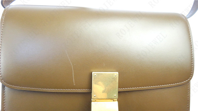 賽琳（Celine）包包劃痕補色修復(fù)前后對比